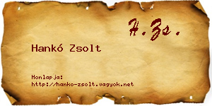 Hankó Zsolt névjegykártya